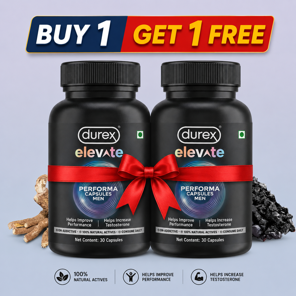 Durex Elevate Performa Shilajit - Buy 1 Get 1 Free